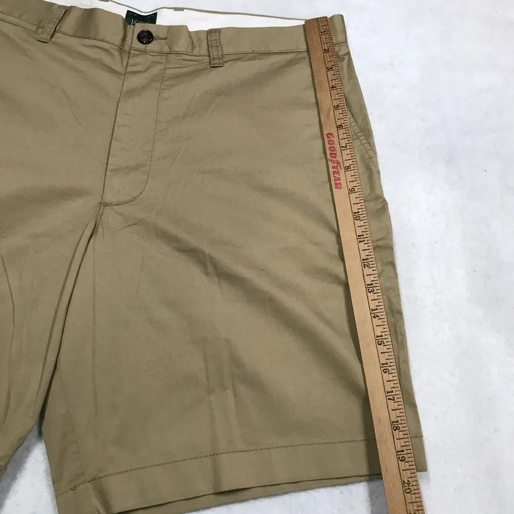 NWT J CREW Oarsman Portsider Shorts Men 36 Khaki Beige Flat Front Chino Beach